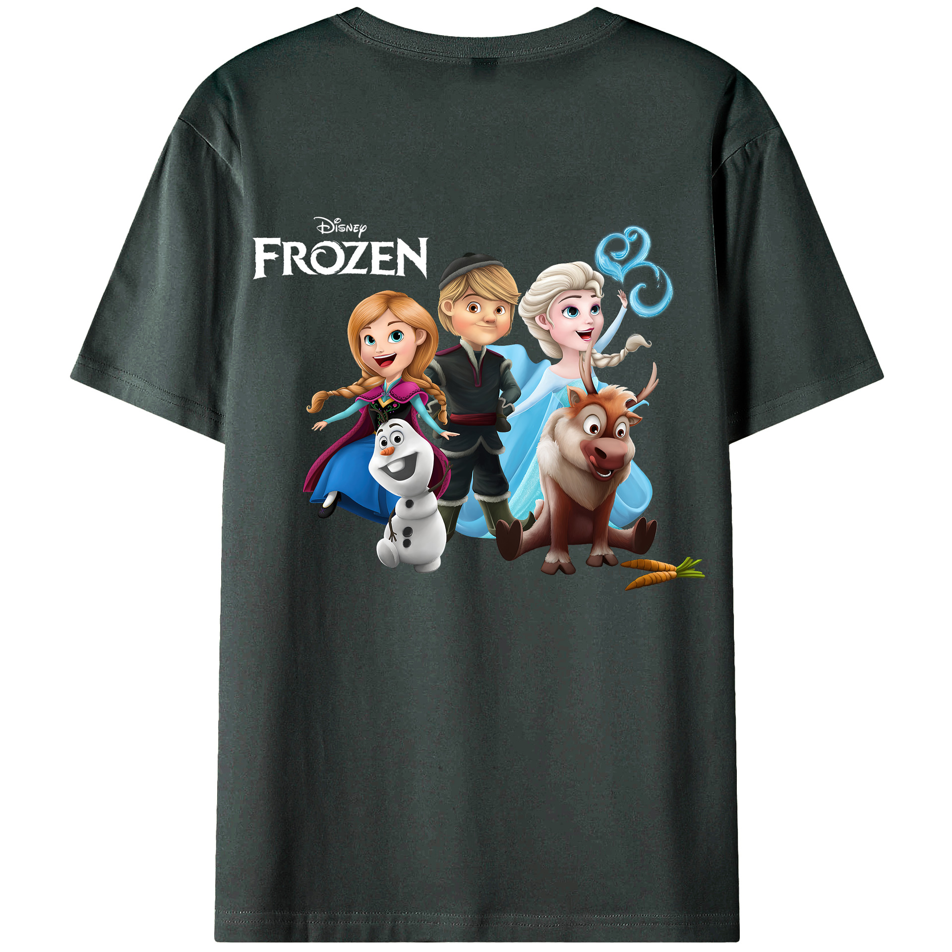 （画像用） アナと雪の女王 アンナ エルサ Frozen Anna Elsa 綿100％ メンズ半袖Tシャツ（バックプリント） 通気性